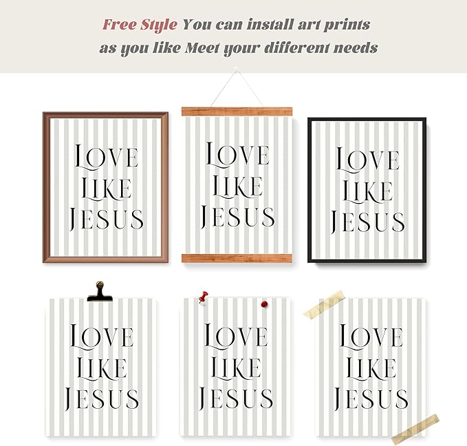 LARTSFRO Coquette Black Bow Jesus Wall Art Decor Posters, Inspirational Bible - Image 4