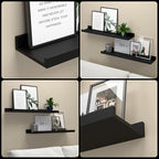 Boswillon Long Floating Shelves, 2 Set Modern Black Wall Shelf - Image 4