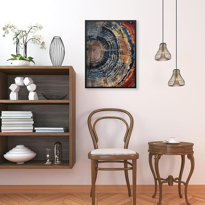 Vintage Trendy Abstract Tree Ring Wall Art Modern Colorful Nature Poster 24x36 - Image 5