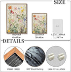 KISSFOX 3 Piece Watercolor Wildflower Botanical Framed Wall Art Colorful Floral - Image 4