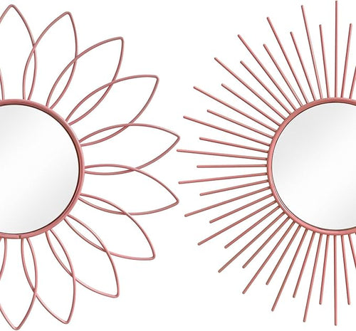 3 Pack Metal Mirrors for Wall Sunburst Wall Mirrors Home Décor Decorative - Image 2
