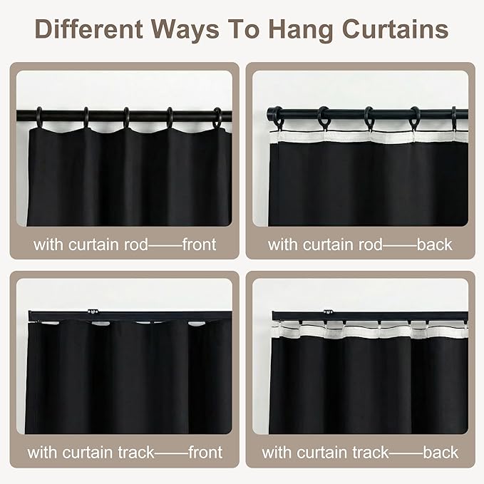 hoeflife Blackout Curtains for Bedroom Room Darkening Curtains for Living Room - Image 4