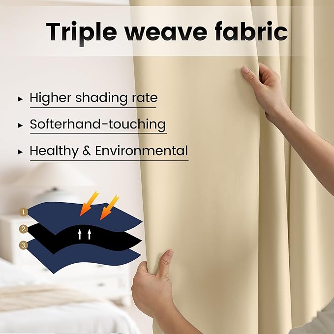 Room Divider Curtains, Back Tab Blackout Ceiling Track Curtains - Image 4