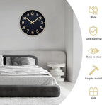 HZDHCLH Wall Clocks Battery Operated, Wall Clock Black Gold, 14 inch Wall Clock - Image 3
