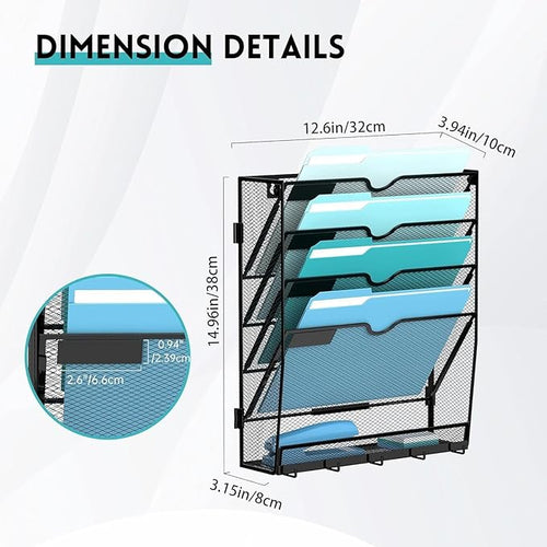 2 Pack 5 Tier Wall File Organizer - Image 2