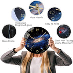VIKMARI Black Wall Clock 12 Inch Round Silent Non-Ticking Quartz Battery - Image 4