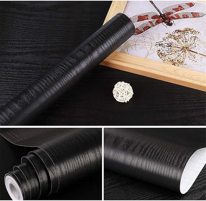 practicalWs Black Wood Contact Paper 17.7'' x 393.7'' Peel and Stick Wood - Image 6