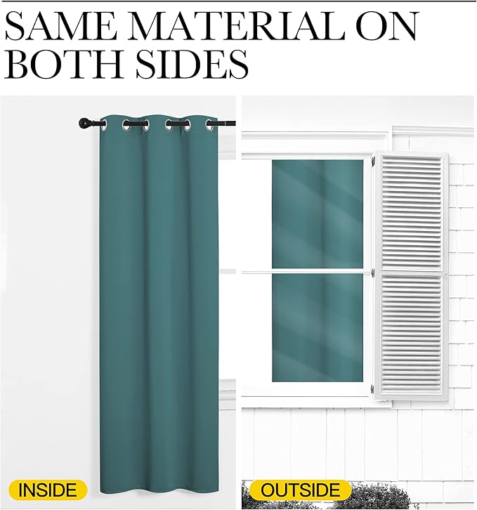 NICETOWN Sea Teal Blackout Curtains 78 inches Length - Image 5