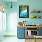 PDFI Mediterranean Window View Wall Art Coastal Lemon Tree Canvas Prints Blue - Image 3