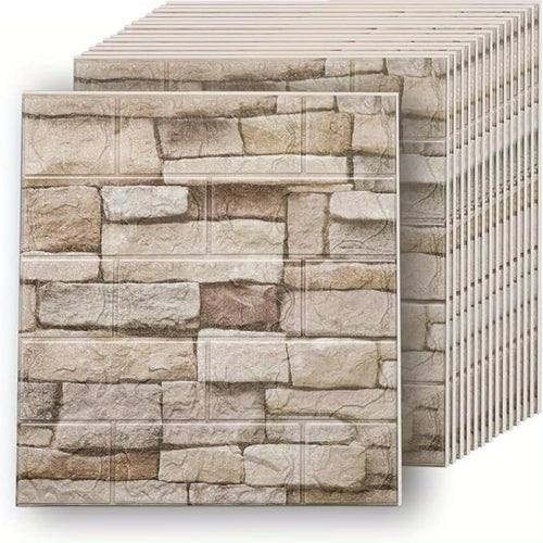 40 PCS 3D Wall Panels Peel and Stick Faux Foam 15"*13.7" White Brick Wallpaper by Umedol
