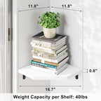 Alsonerbay Corner Wall Shelf Set of 3 Corner Shelf Wall Mount, Solid Wood - Image 3