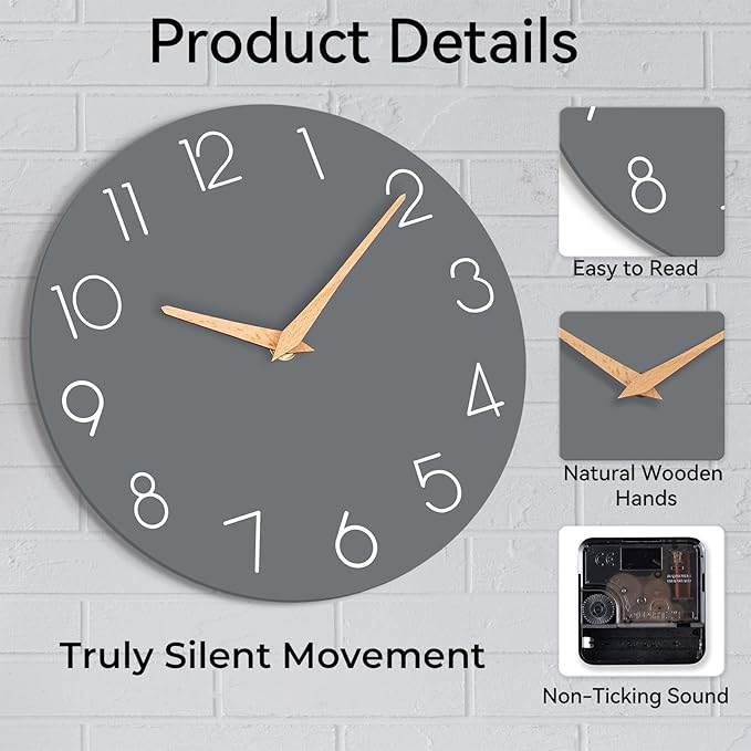 cicininc Wall Clock, Decorative Battery Operated Wall Clocks - Image 8