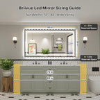 66x36 Inch LED Bathroom Mirror - Image 2
