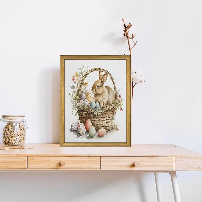 Easter Bunny Wall Art, Vintage Easter Bunny Eggs Poster Print Wall Decor - Image 4