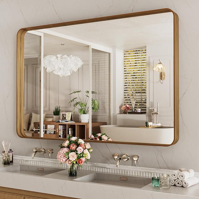 LOAAO 48X32 Inch Bathroom Mirror by LOAAO