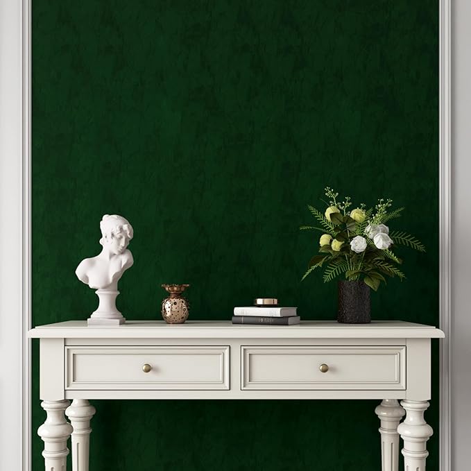 YENHOME Emerald Green Peel and Stick Wallpaper 17.7"X118" Green Wallpaper Stick - Image 5