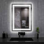 LED Mirror, 20x28 Inch Gradient Front and Backlit LED Bathroom Mirror, 3 Colors by VanPokins-GlobalHighEndLEDBathroomMirrorBrand