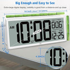 WallarGe Backlight Digital Wall Clock Battery Operated - - Image 8