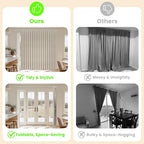 AJAZZ Blackout Accordion Door Curtain 98"x106" Cream White - Image 2