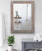 AAZZKANG Mirror with Wood Framed Rectangle Rustic Wall Mirrors Decor Large - Image 4