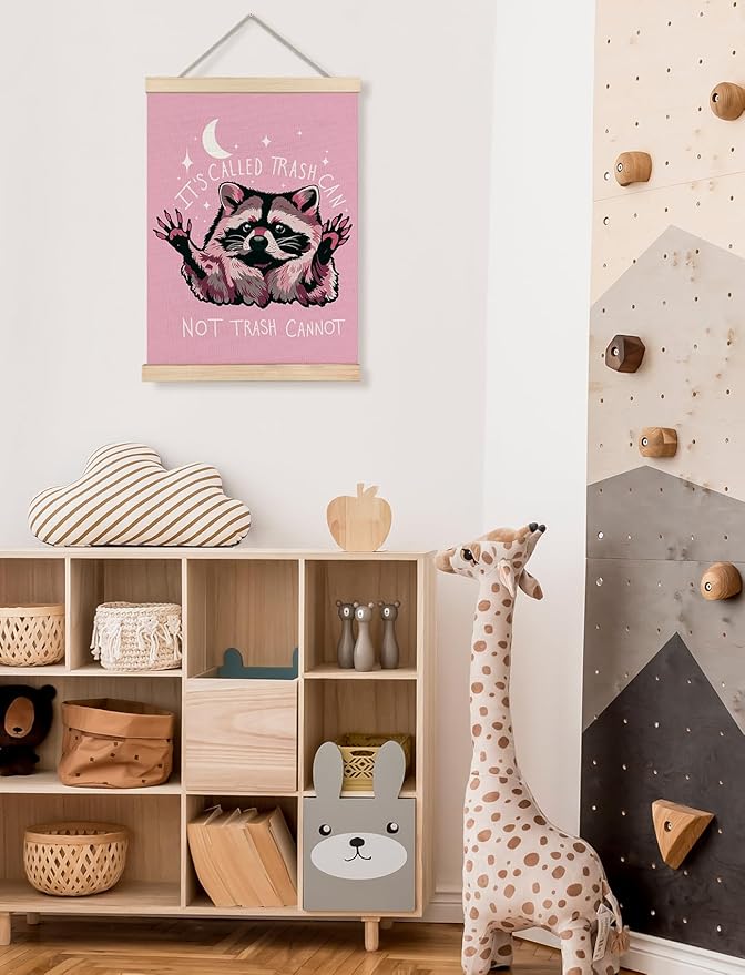 Foritho Funny Motivational Raccoon Meme Poster Wall Art Framed - Image 6