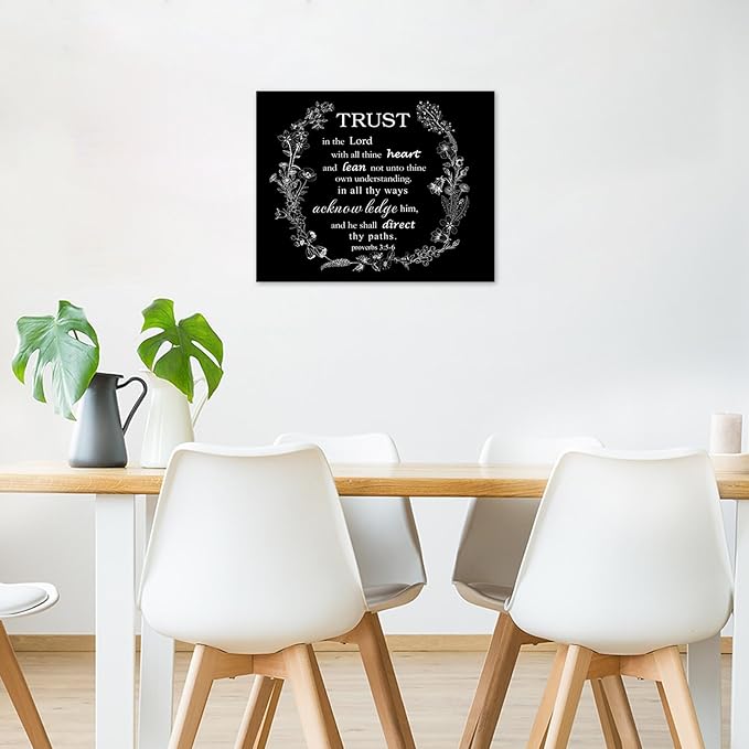 EOBTAIN Christian Bible Verse Canvas Wall Art Positive Religious Scripture and - Image 3