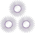 3 Pack Metal Mirrors for Wall Sunburst Wall Mirrors Home Décor Decorative by Uaussi