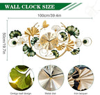 Large Wall Clock for Living Room, 3D 47 Inch Metal Ginkgo Leaf Wall Decor - Image 2