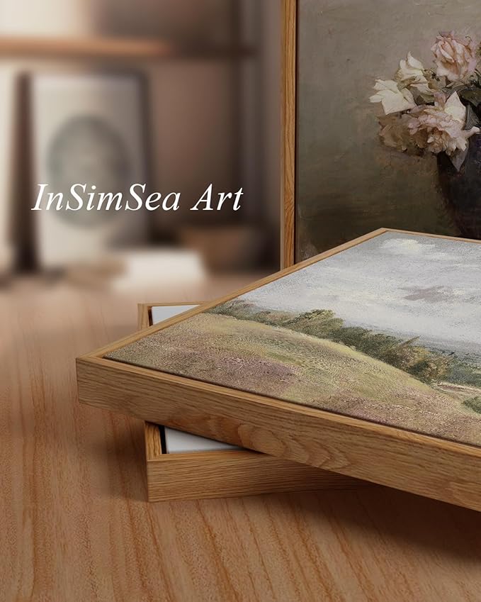 InSimSea Framed Canvas Wall Art Vintage Decor, Old Cottages Countryside Large - Image 2