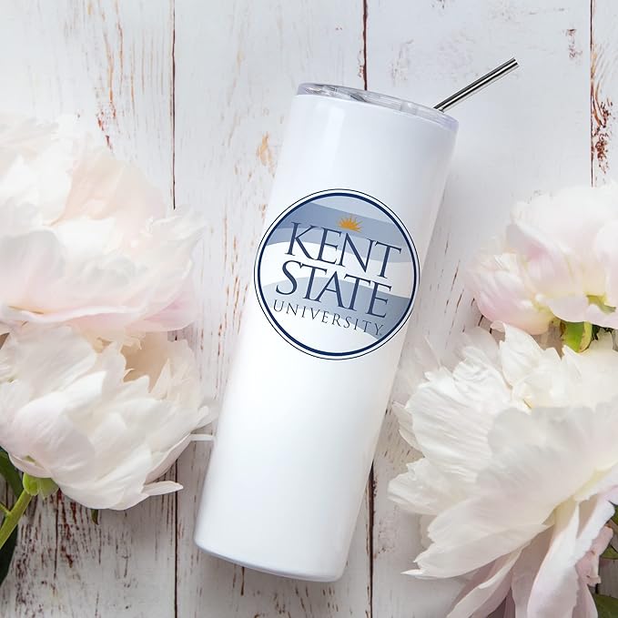 Kent State University Skinny Tumbler, Water Tumbler, Stainless Steel Tumbler, Tumbler Cup, Tumbler with Straw and Lid, Double Wall, Stainless Tumbler (Kent State University #1)