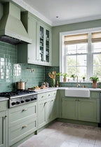 Dimoon 590''x23.6'' Green Peel and Stick Wallpaper Contact Paper Modern Self - Image 3