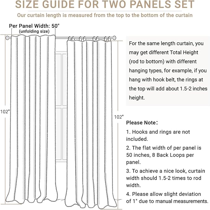 100% Blackout Shield White Linen Blackout Curtains - Image 7