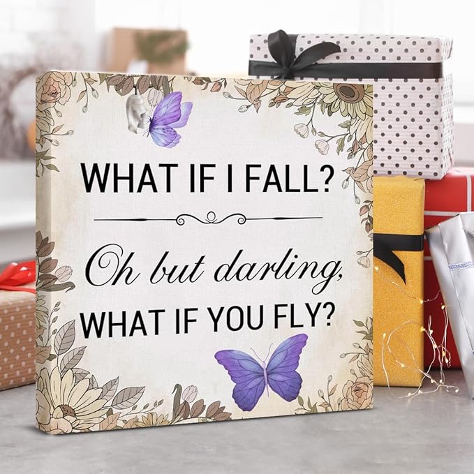 Inspirational Purple Butterfly Wall Art Decor, What If You Fly Motivational - Image 7