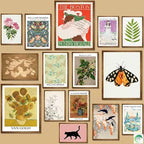 LANCHI95 15PCS Vintage Wall Art Prints, Eclectic Wall Prints by LANCHI95
