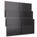 INCLY 6 Pack 12"x12" Black Metal Pegboard Panels, Heavy Duty Pegboard Wall by INCLY