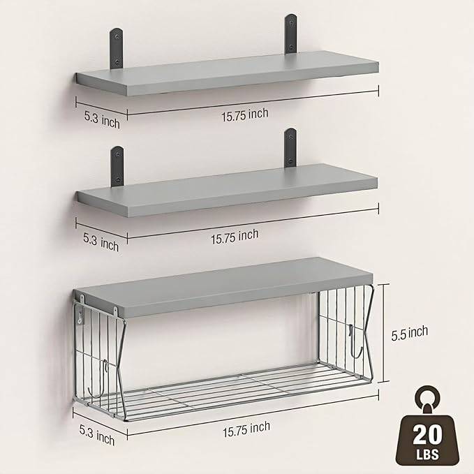 Floating Bathroom Shelves Wall Mounted - Image 3