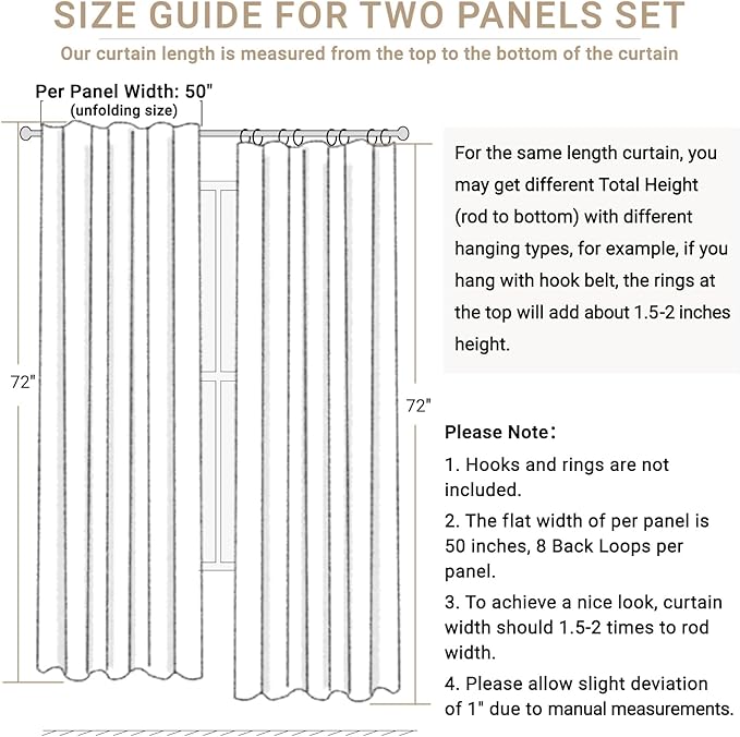 100% Blackout Shield Linen Blackout Curtains - Image 8