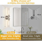Indoi Brushed Nickel Wall Sconces, Hardwired Bathroom Sconces Vanity Light - Image 3