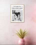 iHery Girls Just Wanna Have Fun Framed Trendy Cowgirl NewsPaper Wall Art - Image 7