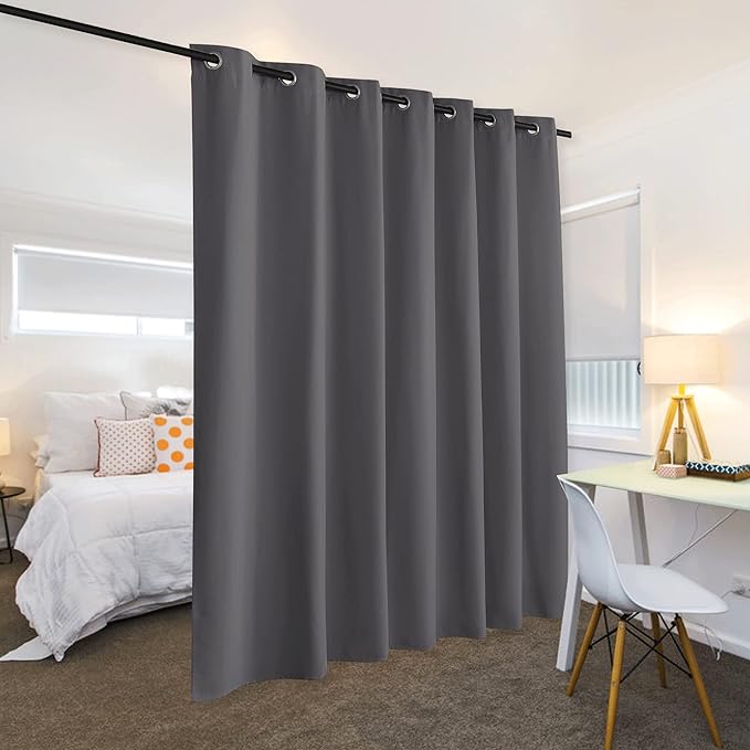 RYB HOME Blackout Room Divider Curtains Privacy Loft Screen Adjustable Ceiling - Image 3