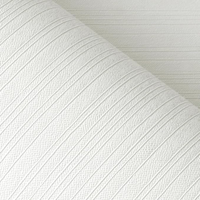 FunStick 16"x240" Modern Cream White Textured Wallpaper Peel and Stick by FunStick