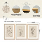 YWJKWLGS Vintage Botanical Wall Art 11x16 Inch Set of 3 Wooded Framed - Image 2