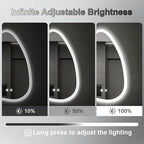 20x28 LED Bathroom Mirror with Lights Irregular, Lighted Bathroom Vanity Mirror - Image 3