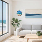 12" Silent Non-Ticking Modern Coastal Beach Wall Clock, Battery Operated Analog - Image 5