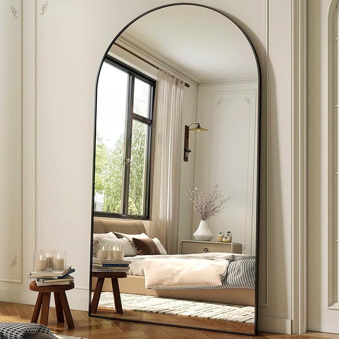 XRAMFY 86"x40" Arched Full Length Mirror Floor Mirrors by XRAMFY