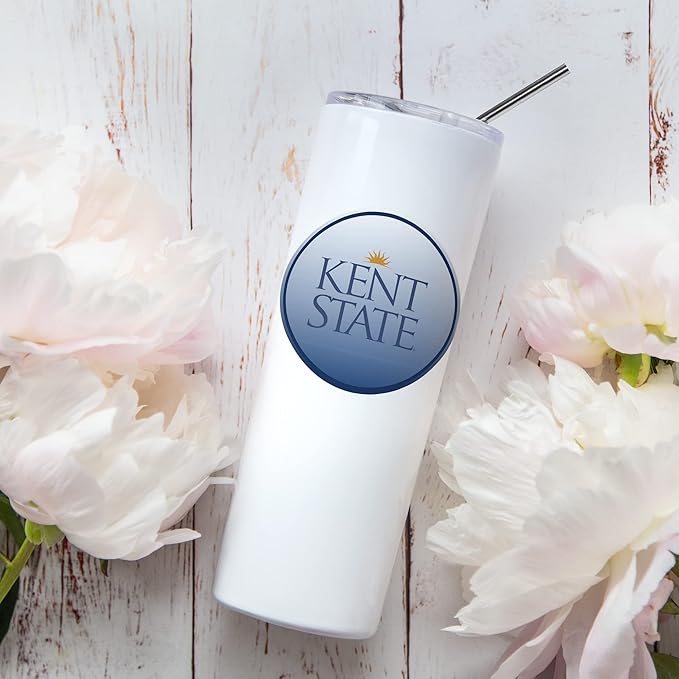 Kent State University Skinny Tumbler, Water Tumbler, Stainless Steel Tumbler, Tumbler Cup, Tumbler with Straw and Lid, Double Wall, Stainless Tumbler (Kent State University #10)