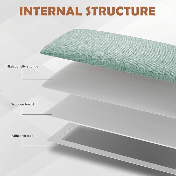 IFNOW Upholstered Wall Mounted Headboard, 3D Soundproof Wall Panels Peel and - Image 4