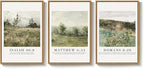 Framed Vintage Christian Wall Art Set of 3, Rustic Wildflower Landscape Bible - Image 9