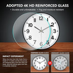 Modern Wall Clock, 10 Inch Digital Wall Clocks Battery Operated, Round Non - Image 4