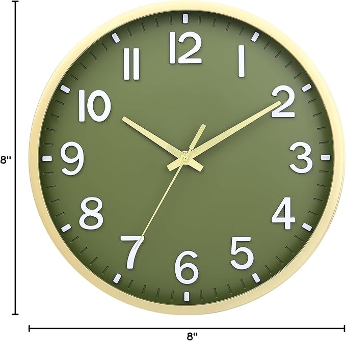 Wall Clocks Battery Operated 8 inch Modern Wall Clock, Silent Non Ticking Wall - Image 9